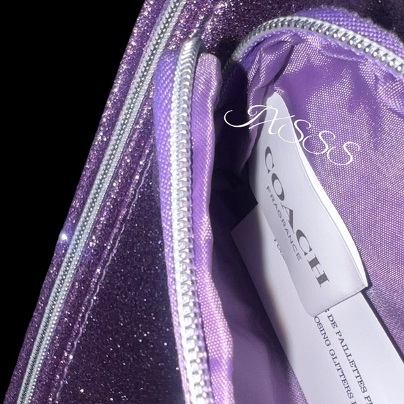 Purple (Sparkly) Coach Cosmetic-Makeup Bag/Coin-Pouch SET - Picture 10 of 15